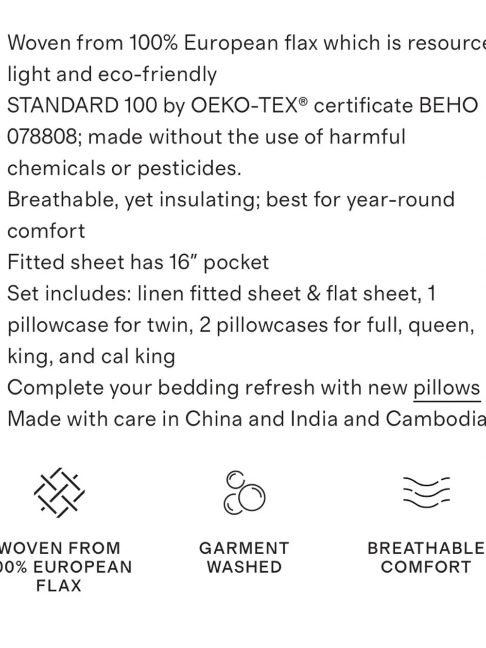 Quince linen Striped Beige and White Sheet Set - Picture 4 of 7